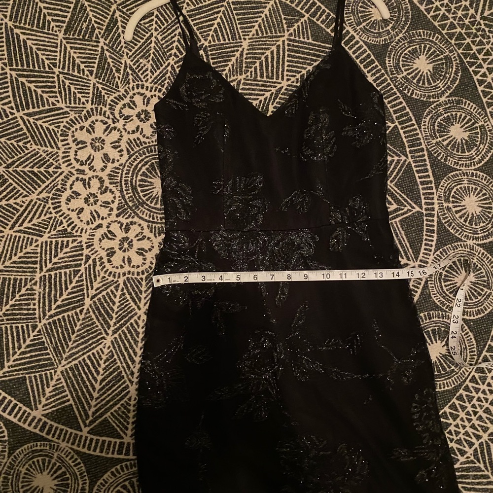 Hayley Paige Occasions Black Beaded Evening Gown - Picture 6 of 7